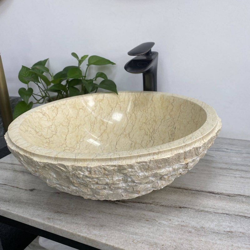 Kamniti umivalnik bež marmor