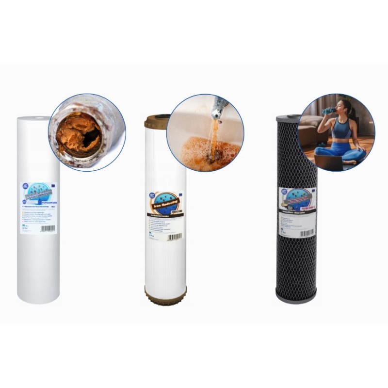 Veliki trojni hišni filter za vodo Big Blue® velikosti 20BB z komplet filtrirnimi vložki