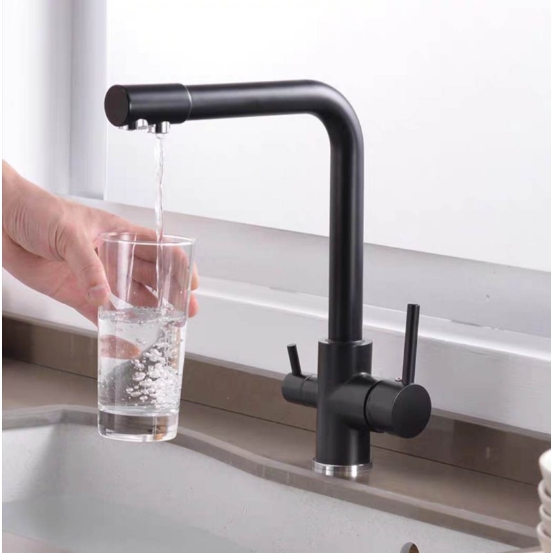 HANA - Dreiteiliger Wasserhahn für kommunales und gefiltertes Wasser, 3-in-1-Hahn