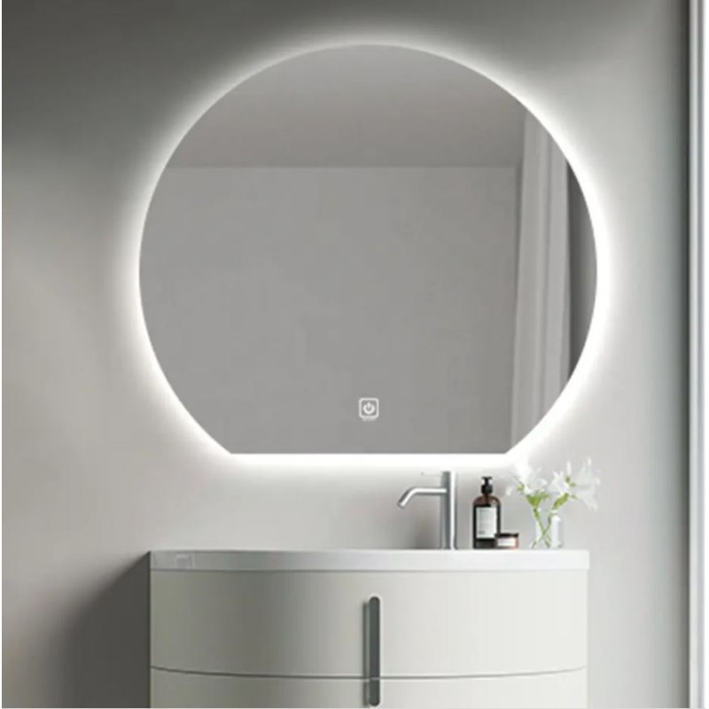 Polkrožno kopalniško LED ogledalo 80 cm / 90 cm