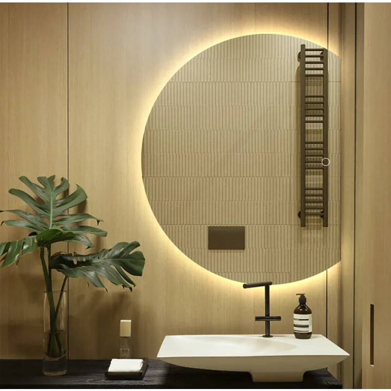 Polkrožno kopalniško LED ogledalo 70 / 80 / 90 dia