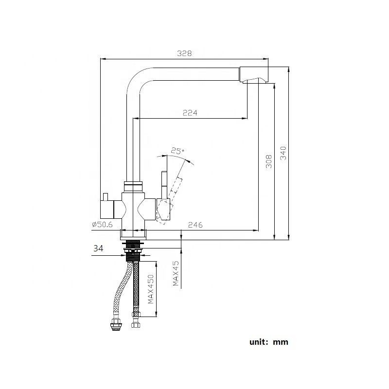 Pipa za filter 3 v 1 Hana Inox