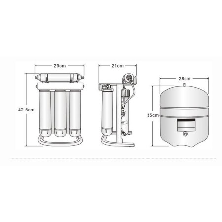 Podputna reverzna osmoza Pure Pro ERS105 z mineralnim/alkalnim nastavkom