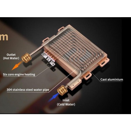 Električni pretočni bojler z LCD zaslonom in regulacijo temperature