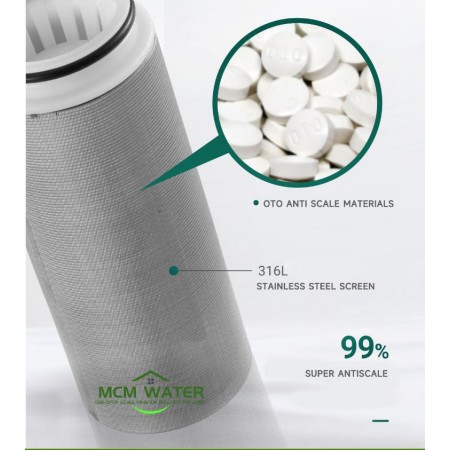 Mehčalni predfilter za pretočne grelnike, bojlerje, pralne stroje, pomivalne stroje, armature 99% učinkovitost