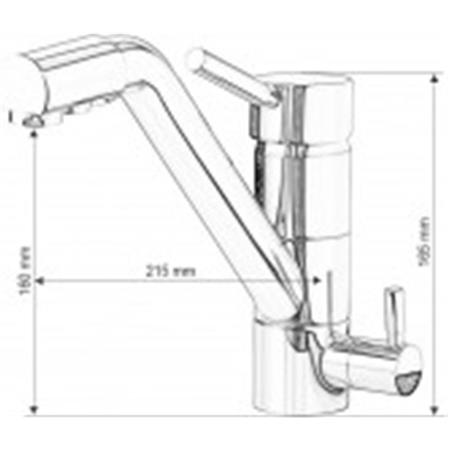 Wasserhahn 3 in 1 JAPURA, niedrig