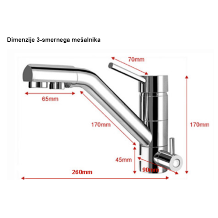 Wasserhahn 3 in 1 JAPURA, niedrig