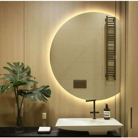 Großer halbrunder dekorativer LED-Wandspiegel