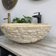 Kamniti umivalnik beige marmor