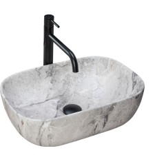 Nadpultni keramični umivalnik Livia stone mat