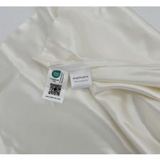 Komplet svilena prevleka za vzglavnik in spalna maska za oči bela ivory