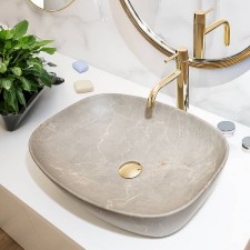 Nadpultni keramični umivalnik FREYA BEIGE