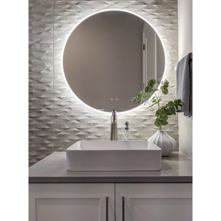 Okroglo kopalniško LED ogledalo 90 cm