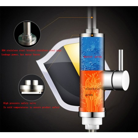 Elektrischer Heizhahn aus Edelstahl + elektrischer Sicherkeitstecker 