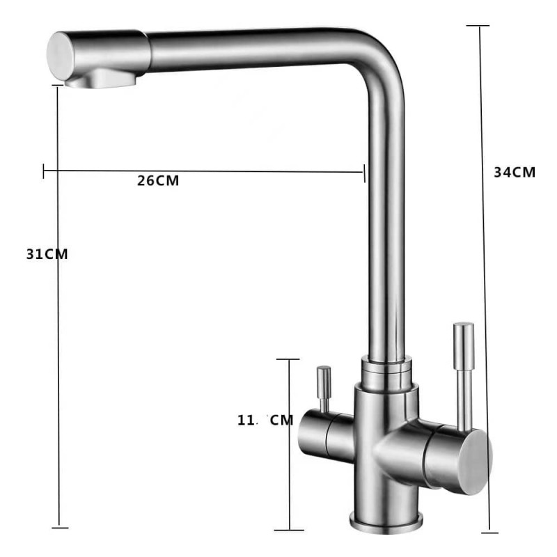 Filterhahn 3 in 1 Hana Inox