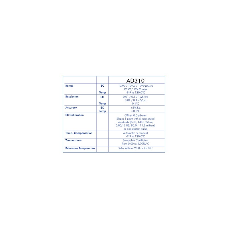 Profesionalni prenosni merilnik EC/TEMP meter ADWA AD-310