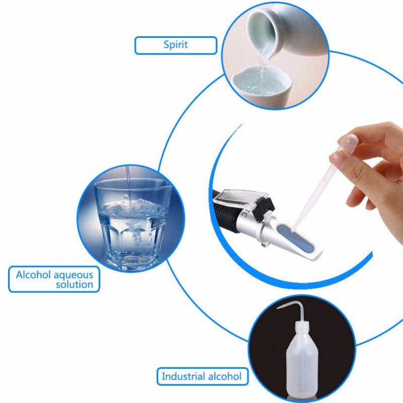 Kaufe 0–80 % V/V tragbares Alkohol-Refraktometer, ATC